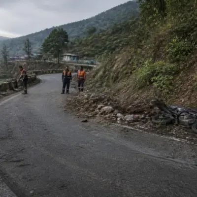 Jawhar ashram school crash scene near a rural river ghat in Palghar