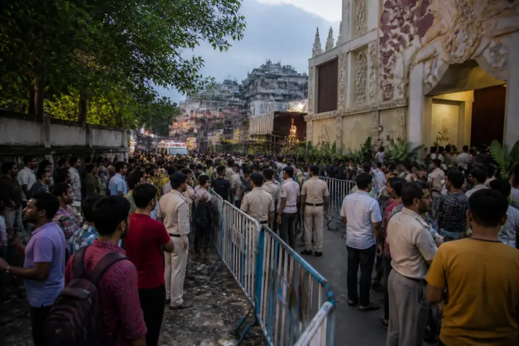Kolkata stampede site near a crowded Durga Puja pandal under police investigation