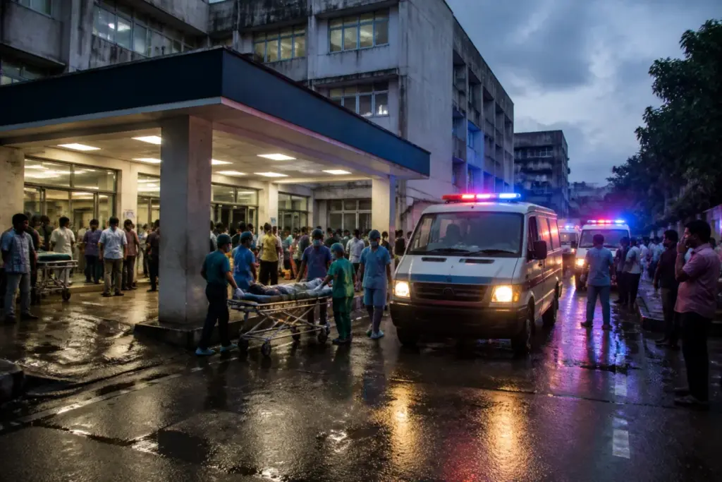 West Bengal government hospitals face emergency capacity questions after the Chorebagan crowd crush in Kolkata.