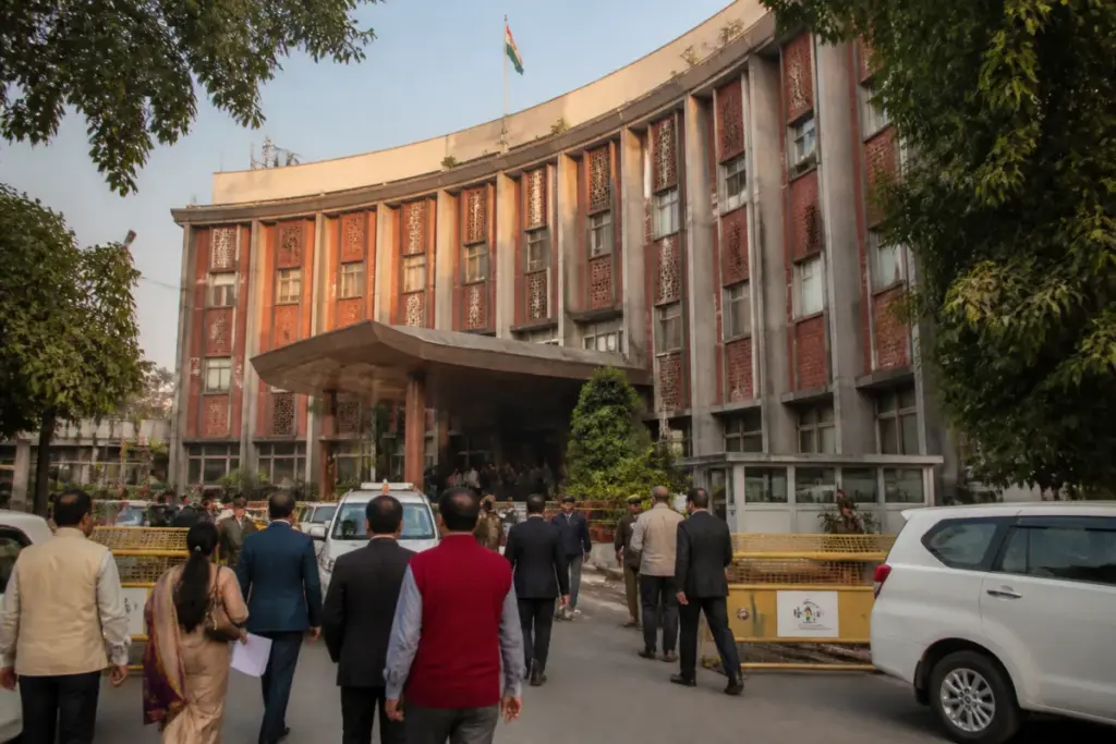 Delhi mayor election proceedings at the Municipal Corporation of Delhi headquarters