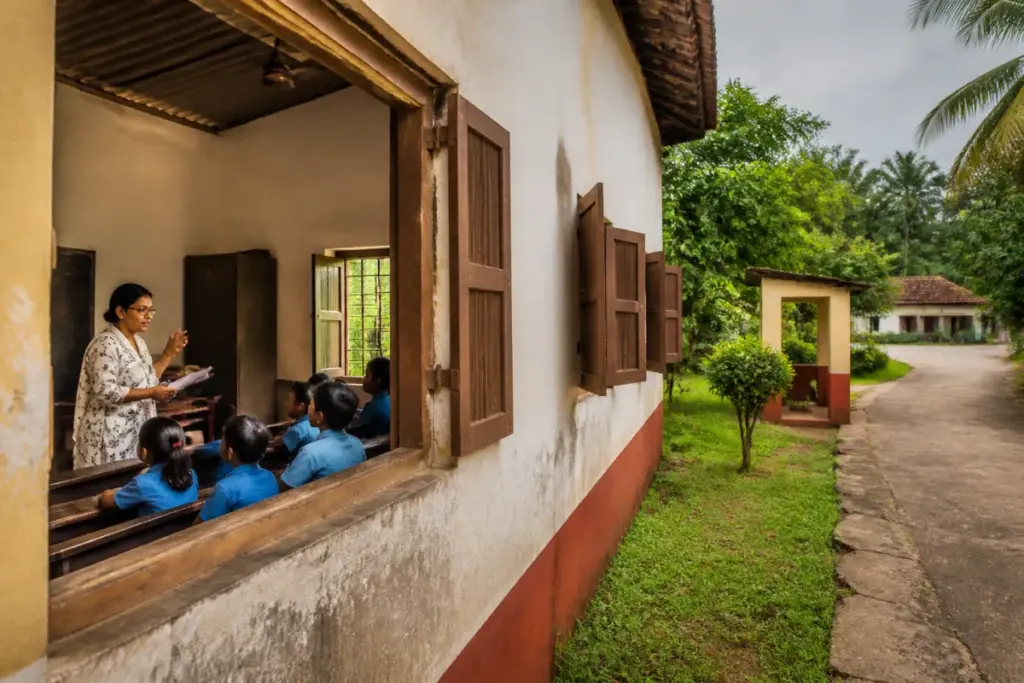 Goa government school classroom showing the staffing pressure behind falling enrolment
