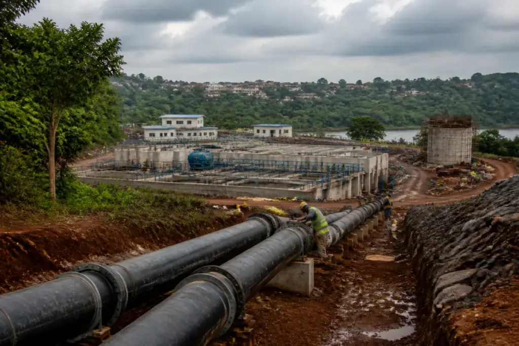 Pilerne WTP construction and water infrastructure serving Calangute and Saligao in Goa