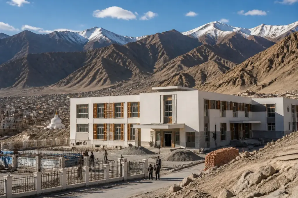 Ladakh medical college facilities planned in Leh with Himalayan terrain in the background