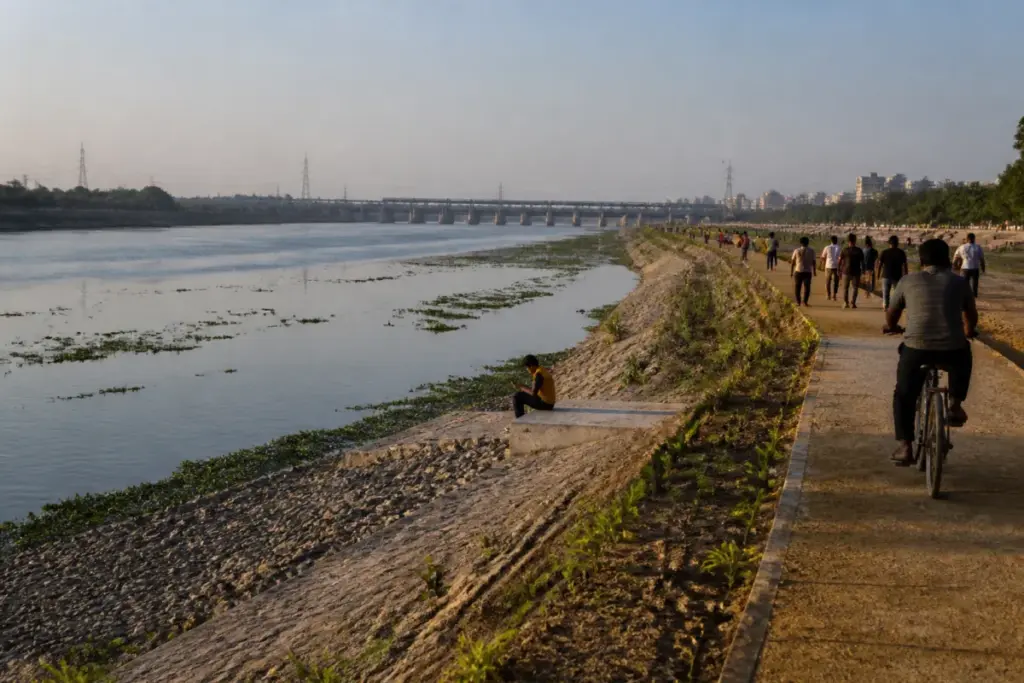 Yamuna riverfront project planned along Delhi’s riverbank with public spaces and walking paths