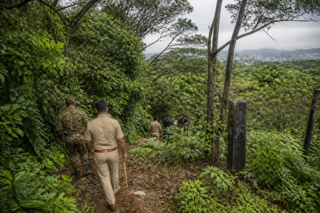 Sanjay Gandhi National Park forest area in the Yeoor Range where a shooting was reported
