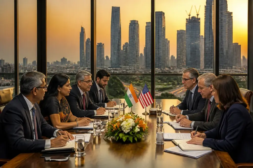 India-US trade deal talks involving officials in Mumbai and a wider commercial partnership