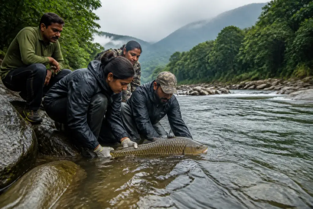 Humpbacked mahseer conservation efforts in the Cauvery River
