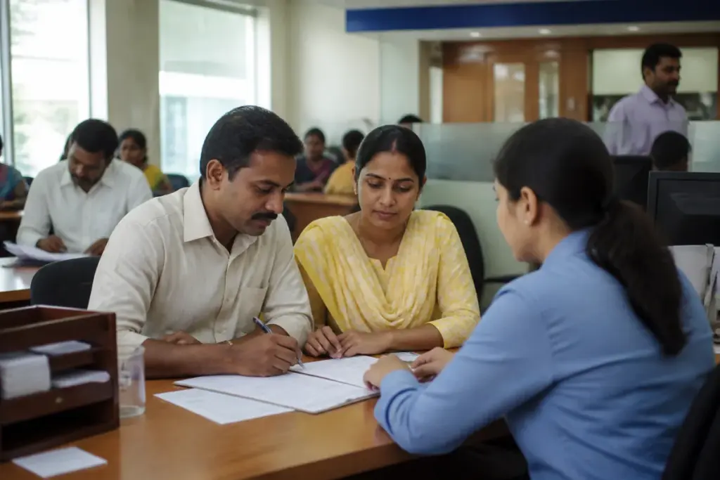 Tamil Nadu government employee insurance scheme represented by a bank-linked public service office