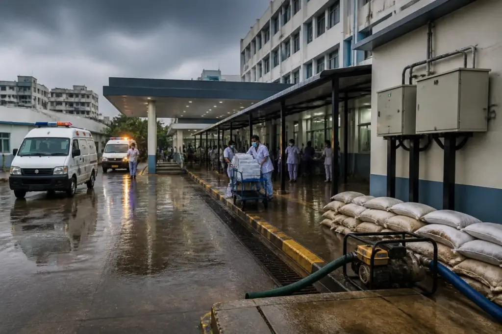 Tamil Nadu hospital preparedness measures during monsoon flooding