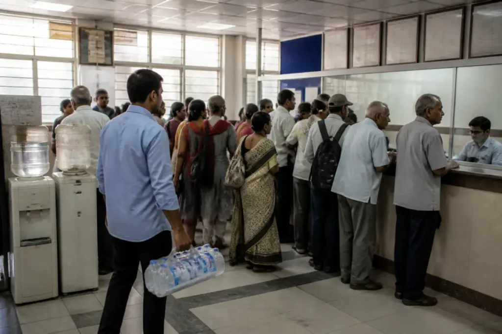 Hadapsar water crisis affecting a Pune municipal office and surrounding residents