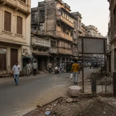 Dariyapur TP Scheme area in Ahmedabad with dense historic urban buildings and narrow streets