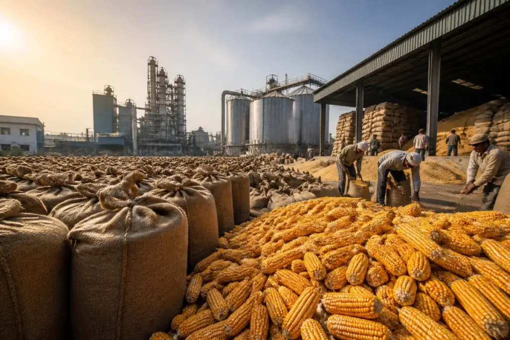 E20 ethanol policy pressure on maize markets and poultry feed supplies in India