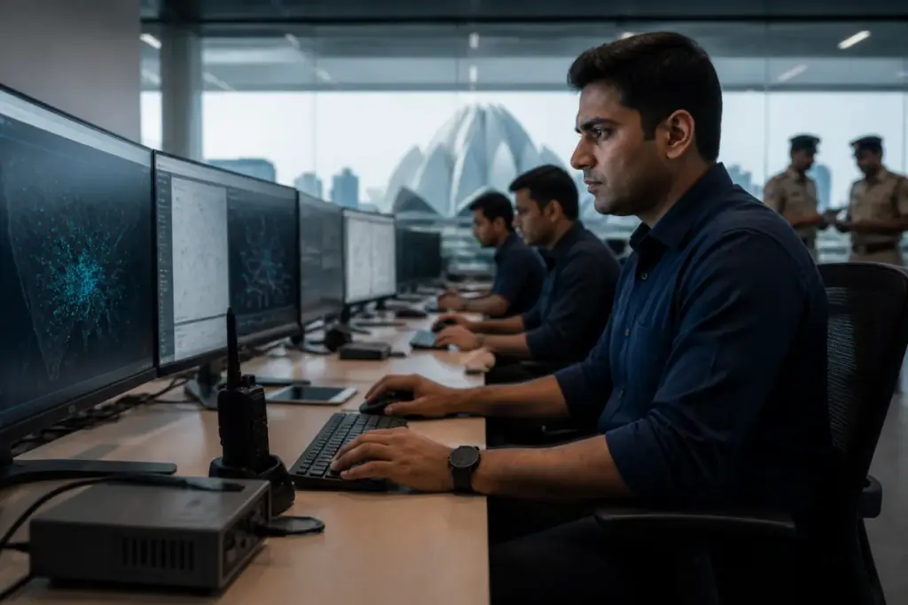 Delhi cyber commandos analysing digital evidence at a police cyber lab