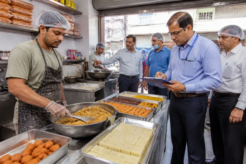 Delhi sweet manufacturers undergoing hygiene inspections during the festive season