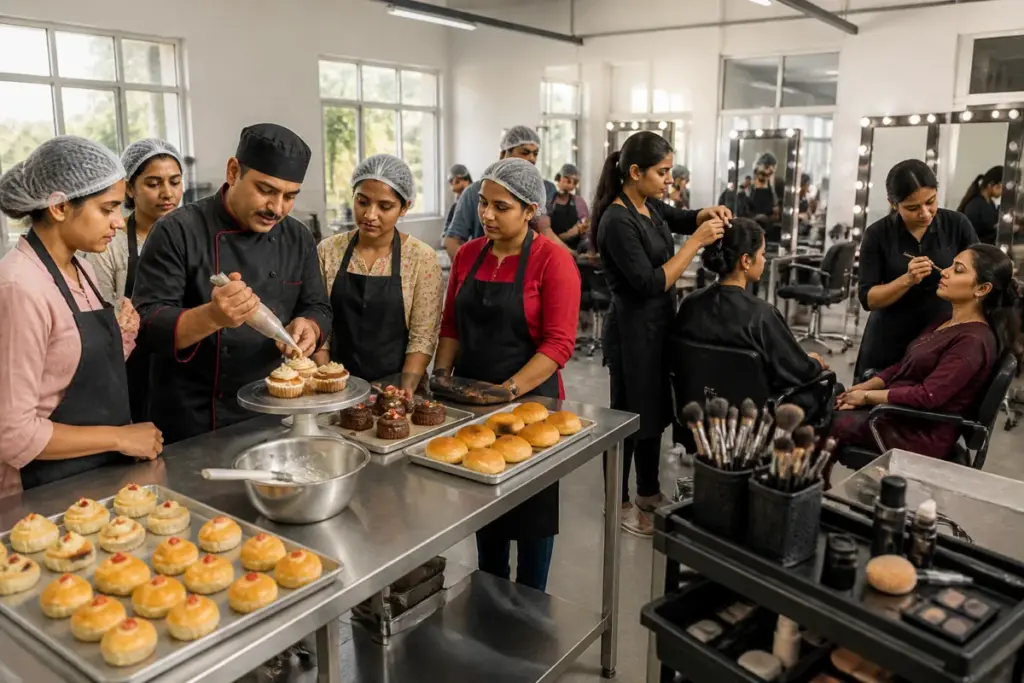 Delhi Khadi skill training programme for artisans in bakery, hairstyling and makeup