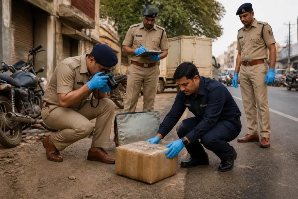 Ahmedabad drug smuggling investigation involving a seized delivery parcel and police response