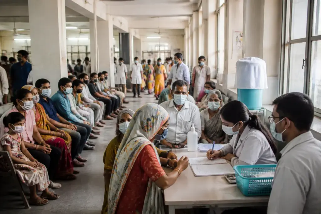 Ahmedabad dengue cases reported at Sola Civil Hospital during a busy OPD