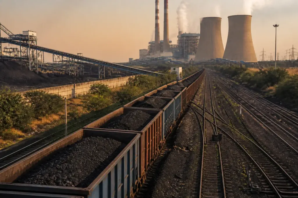 India coal power plants supplied by rail wagons amid falling fuel stocks and rising electricity demand