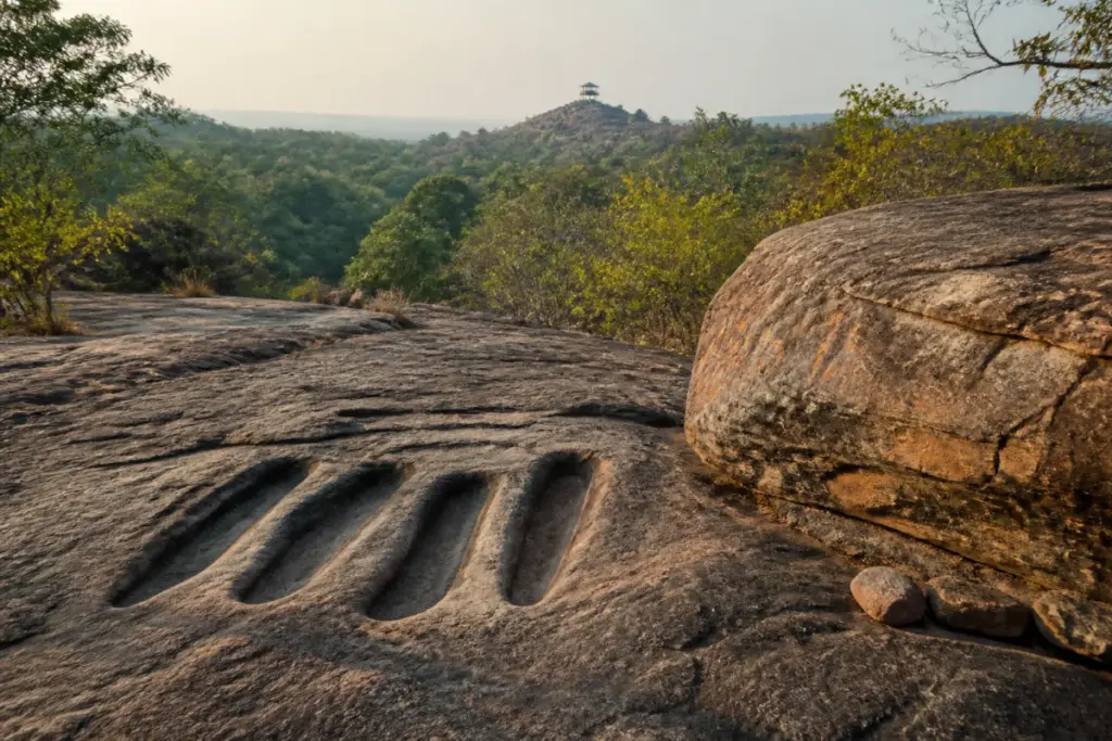Rock grooves at Mrugavani National Park near Hyderabad