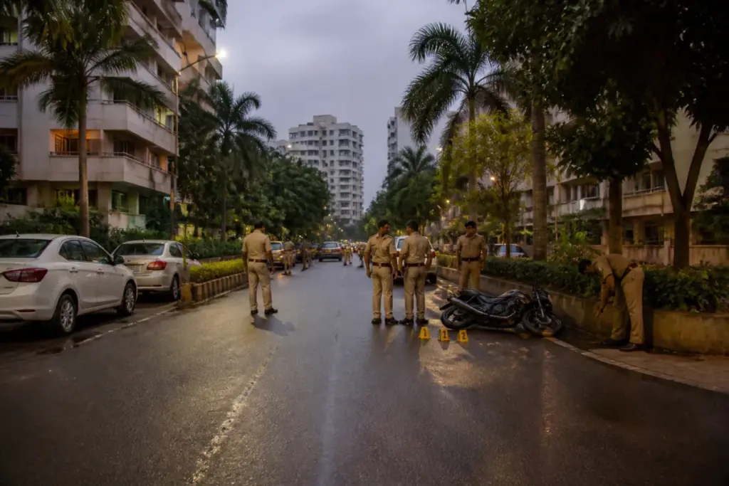 Mumbai car firing case investigation near Juhu as police examine a road linked to the incident