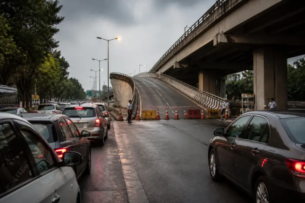 Old RTR flyover in Delhi closed for repairs after cracks were found on its carriageway