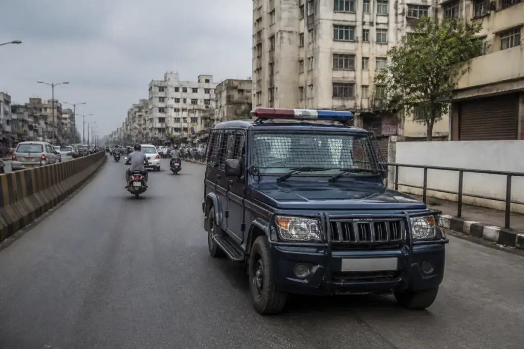 Pune Police vehicle representing the Pune externment order covering 10 criminals