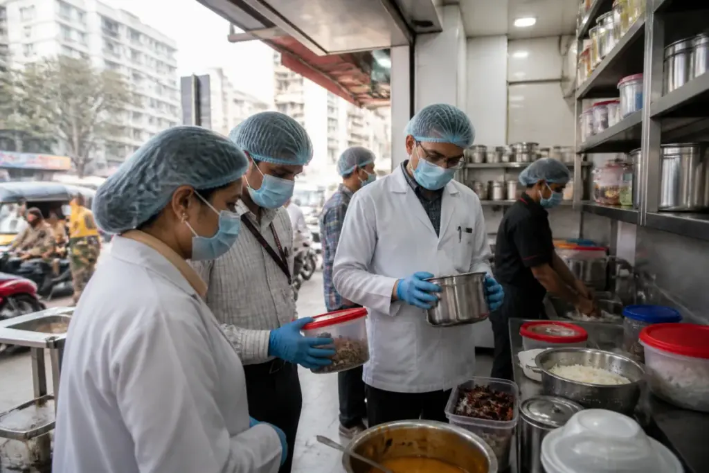 Maharashtra FDA crackdown inspection at a Mumbai food establishment