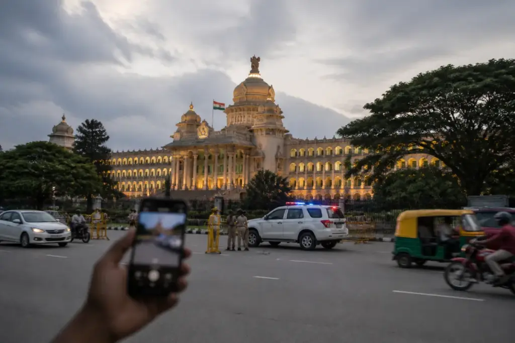 Vidhana Soudha in Bengaluru linked to an AI-generated blast video investigation