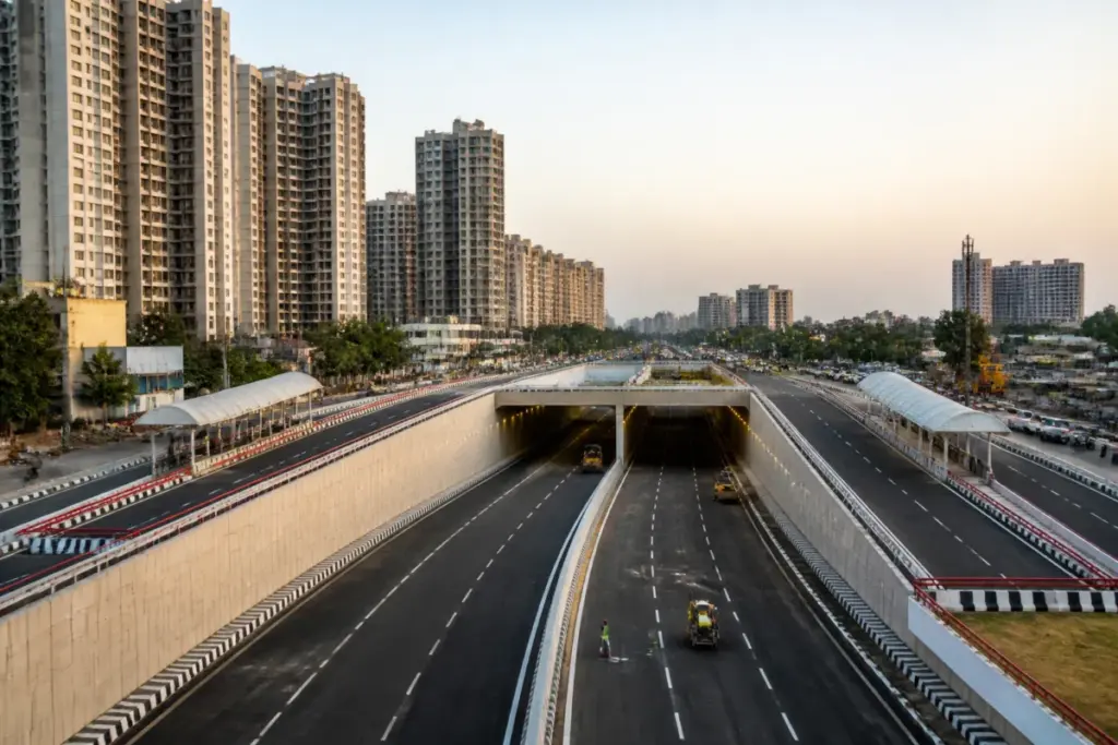 Greater Noida West underpass nearing completion at Kisan Chowk