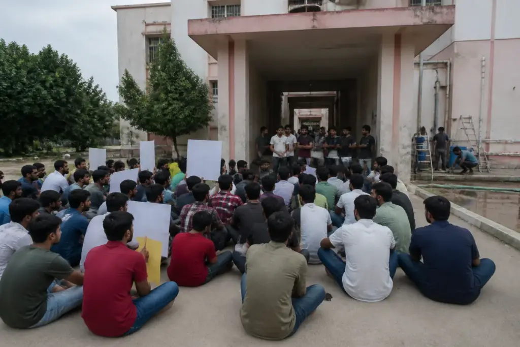 Lucknow University hostel protest over allotment, food and water issues