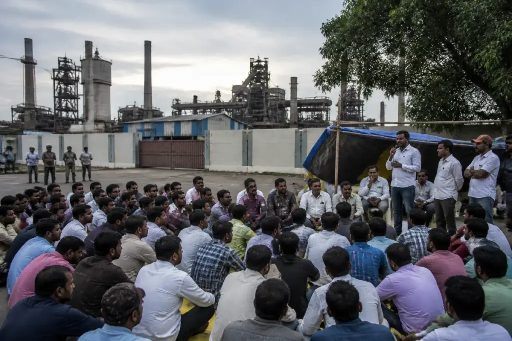 BSL apprentice hiring protest near Bokaro Steel Plant after a 12-day hunger strike