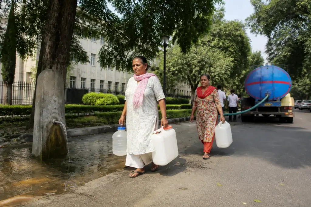 NDMC water supply disruption affecting central Delhi neighbourhoods during canal maintenance