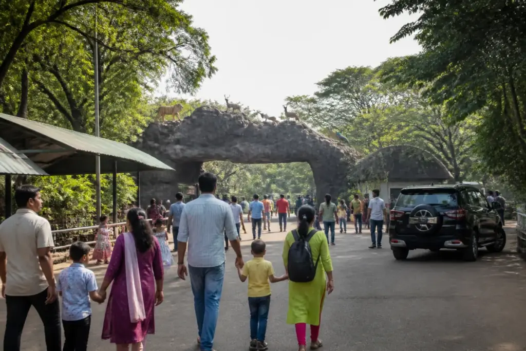 Visitors entering Sri Venkateswara Zoological Park after the Tirupati Zoo fee hike