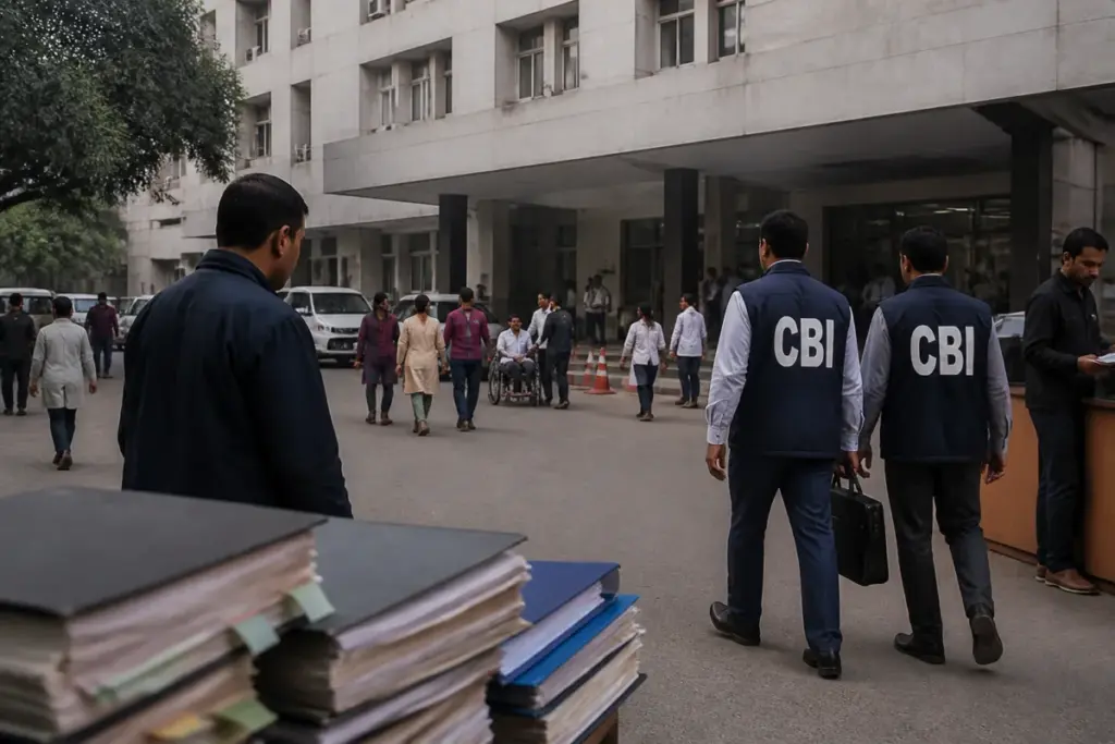 CBI investigation linked to a Delhi hospital bribery case involving tender work