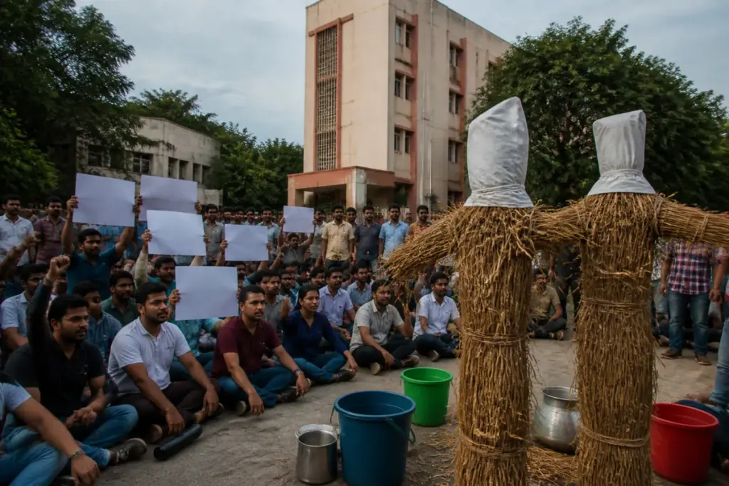 Lucknow University hostel protest over food, water and accommodation allotment