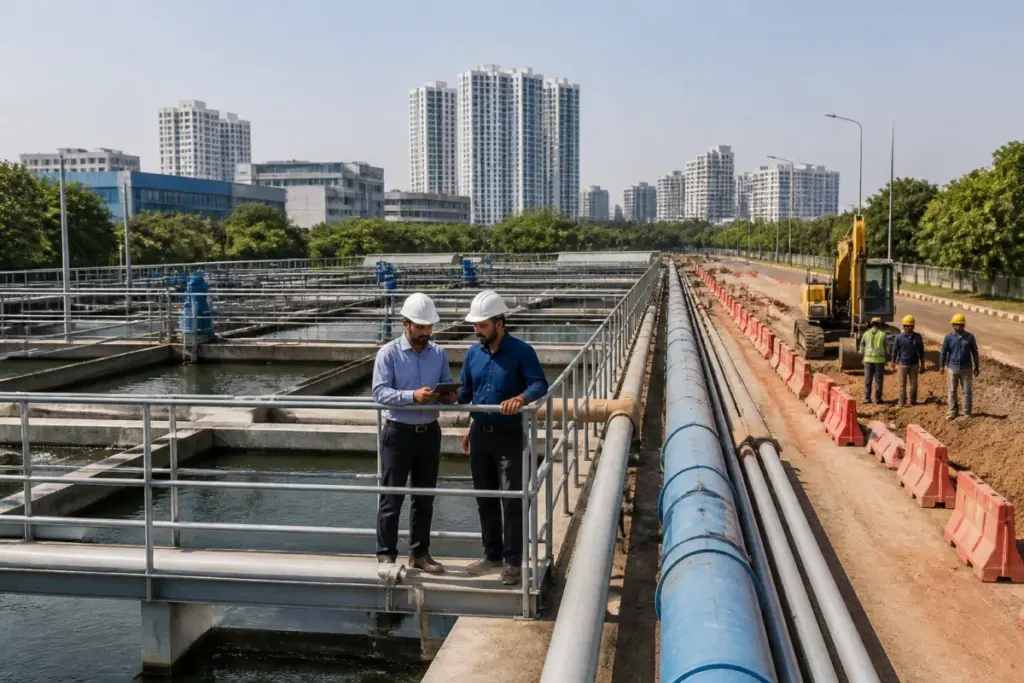 Haryana water projects including a modern water treatment plant and urban sewer infrastructure
