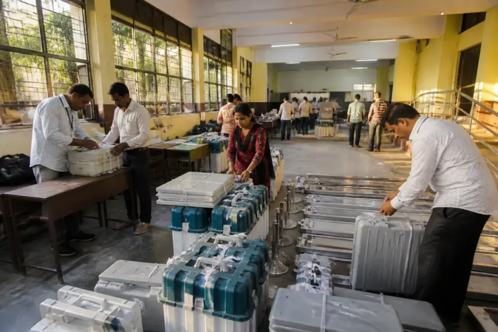 Pune graduate teachers constituency election preparations at a polling centre