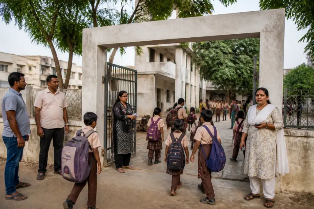 Ahmedabad AMC school board administration and municipal primary school building