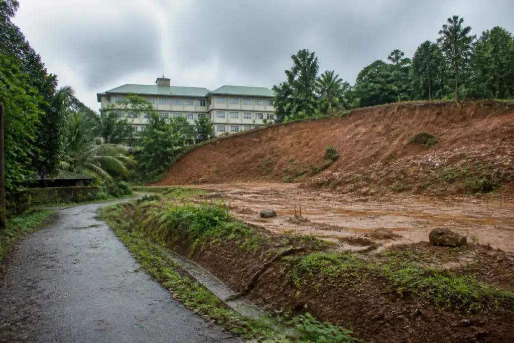 Salvation Army land dispute site near a hospital in Varikoli, Puthencruz