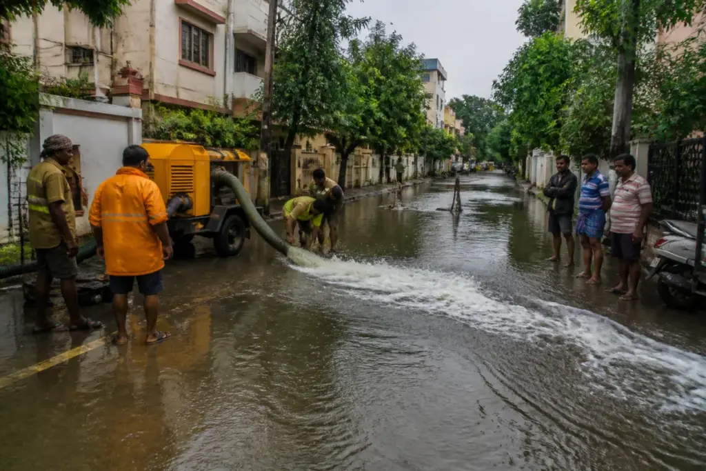 Velachery flooding leaves Chennai streets waterlogged near AGS Colony after heavy rain