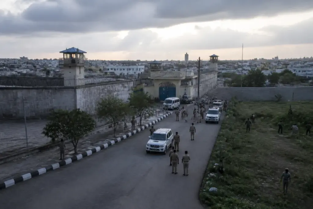 Puzhal prison escape search operation near Chennai Central Prison