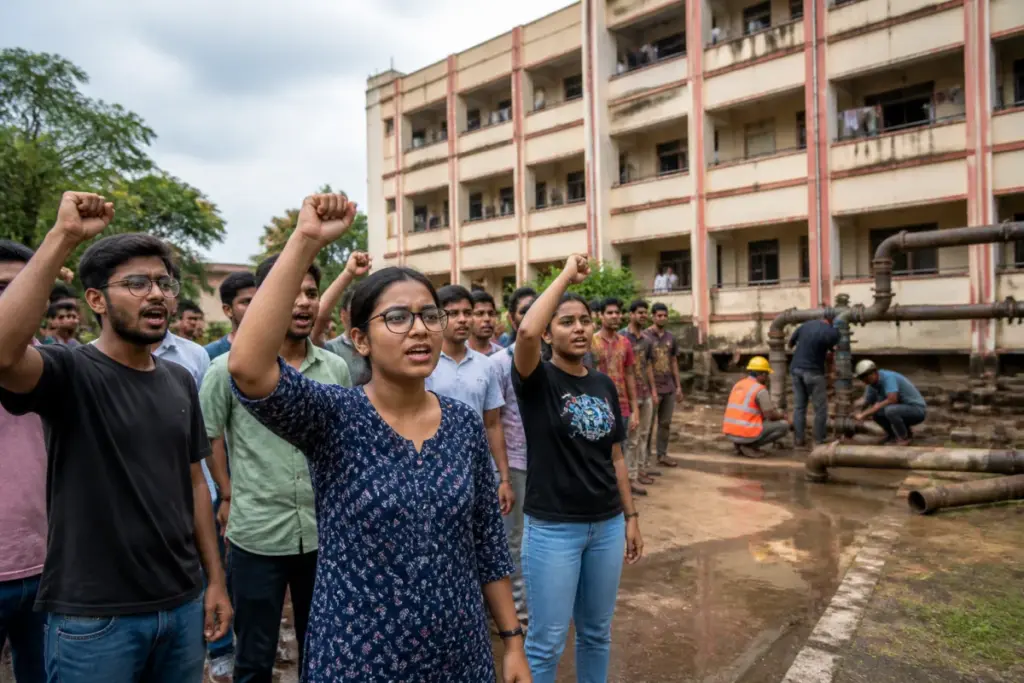 Lucknow University hostel protest over allotment, food quality and drinking water issues