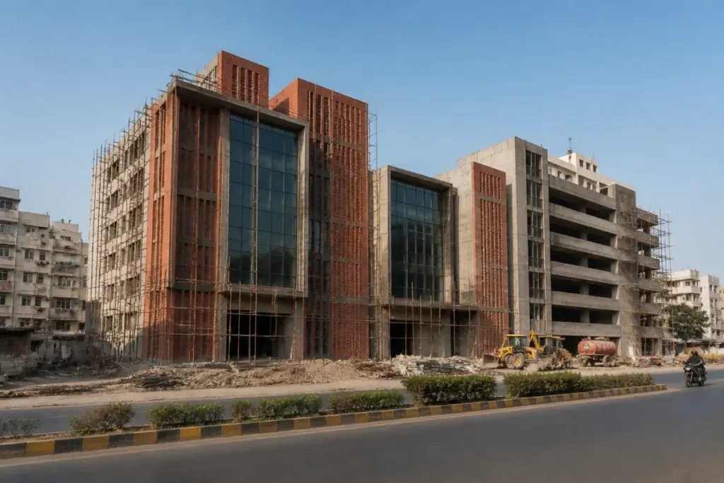Ahmedabad fire station project under construction in the Danapith area