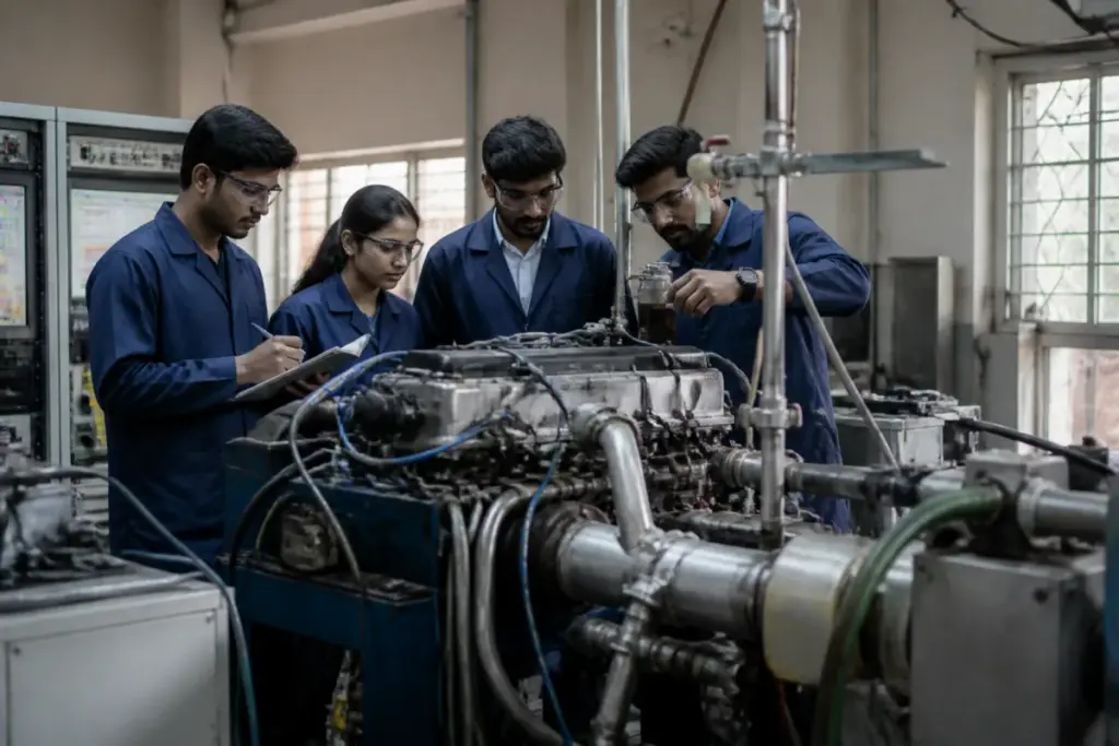 Ethanol blending in India research shown through a university engine testing laboratory