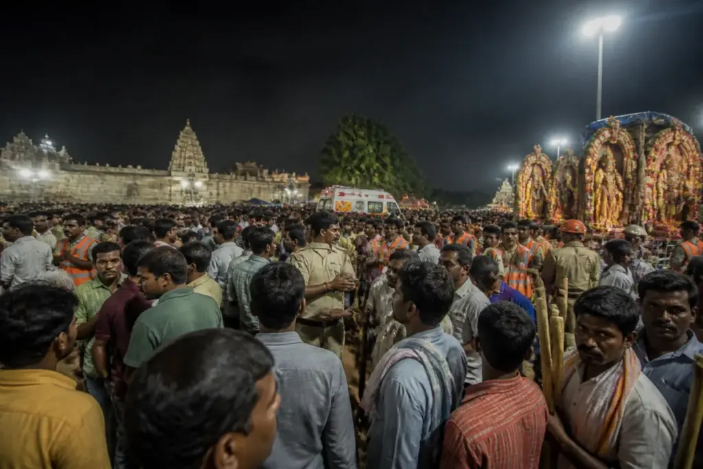Kurnool Banni festival procession with devotees gathered during a traditional Dasara event
