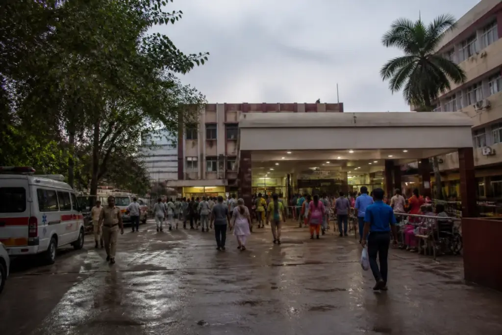 Tambaram government hospital exterior linked to a young man's death after fever treatment.