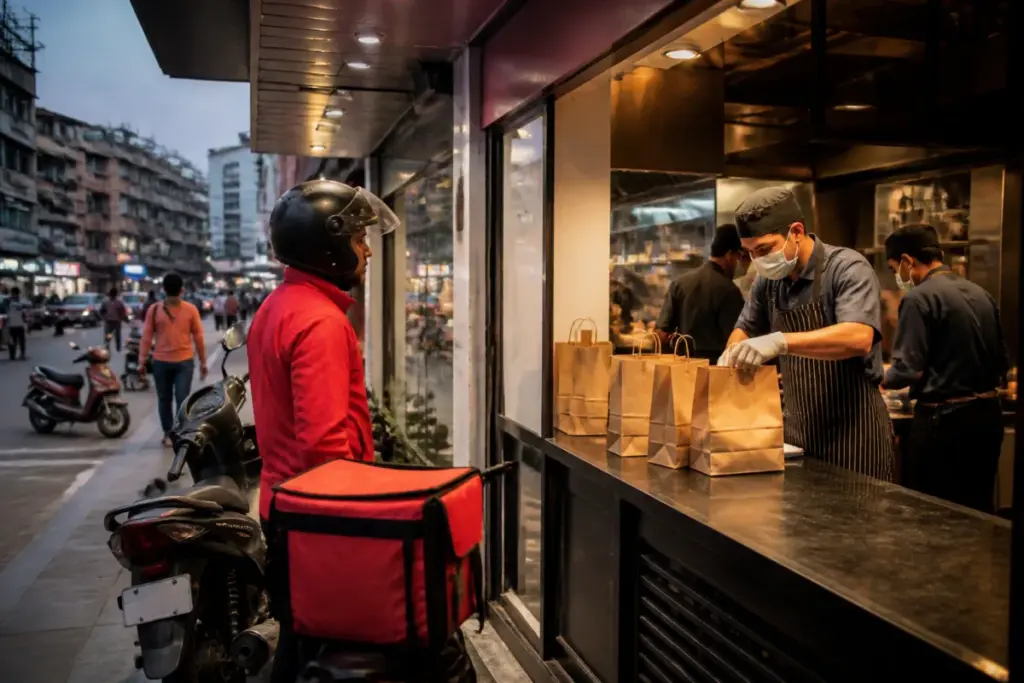 Direct food ordering platform linking a Delhi-NCR restaurant to an urban delivery rider