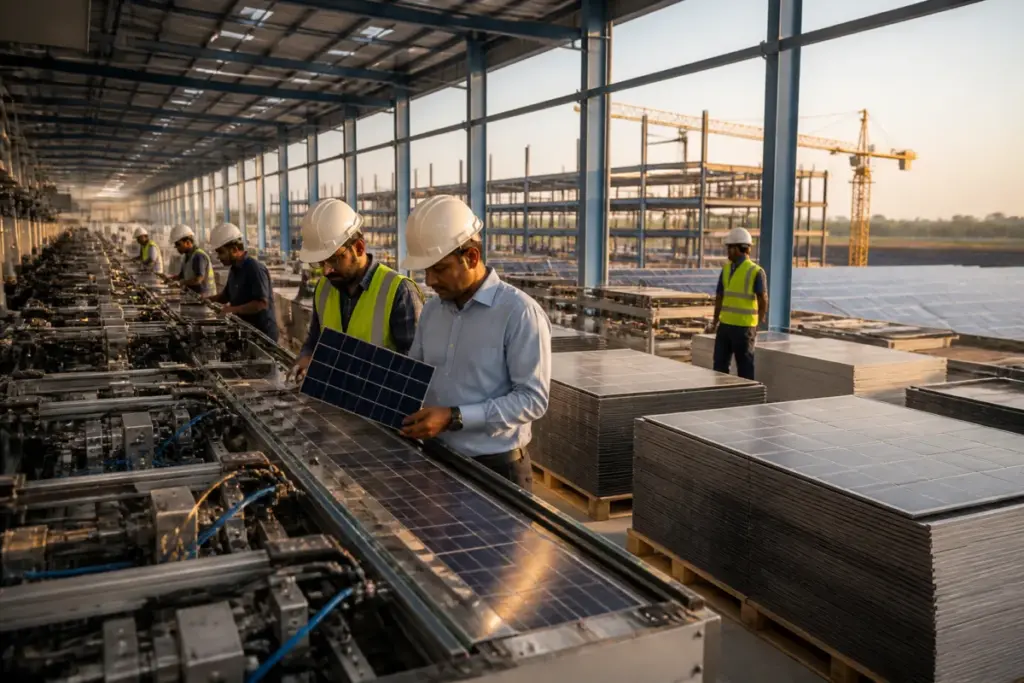 Navitas Solar cell plant investment supporting solar manufacturing in Gujarat