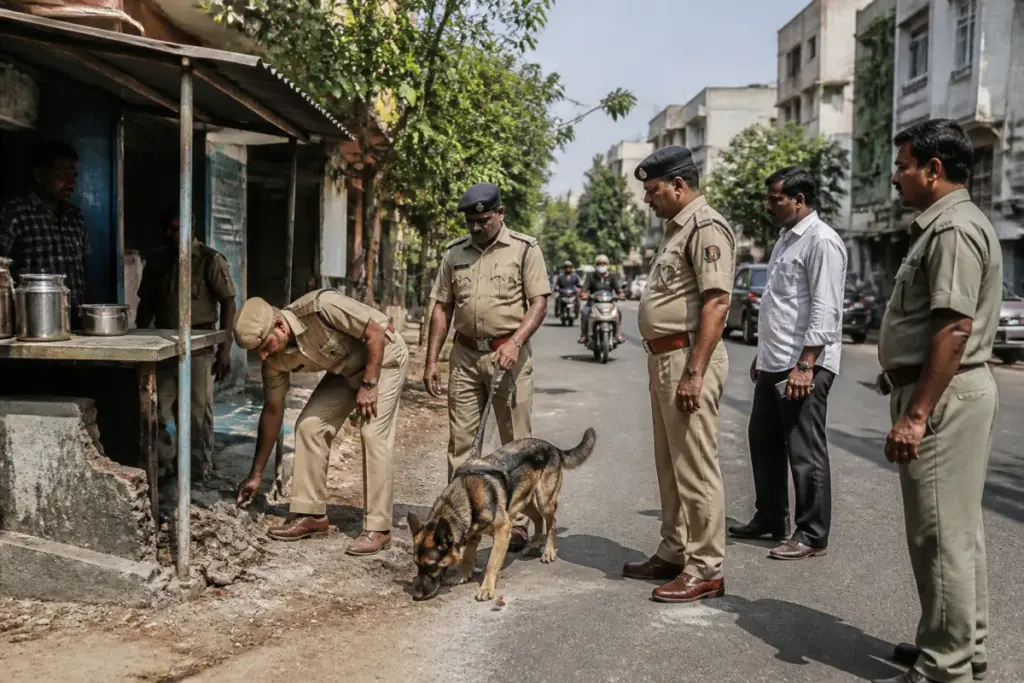 Chennai prison escape suspect being traced near an urban tea shop in Anna Nagar
