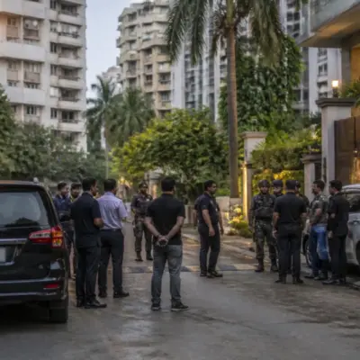 Mumbai Crime Branch investigators examining a security case in a Juhu neighbourhood